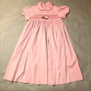 Festive Vintage Custom Made Smocked Santa Dress
